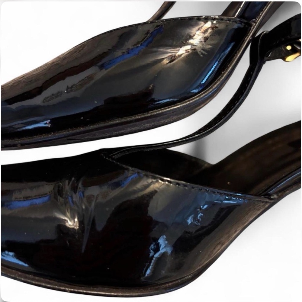 Paul Green München Black Patent Leather T- Strap Heels Sz 6.5 - Picture 5 of 8